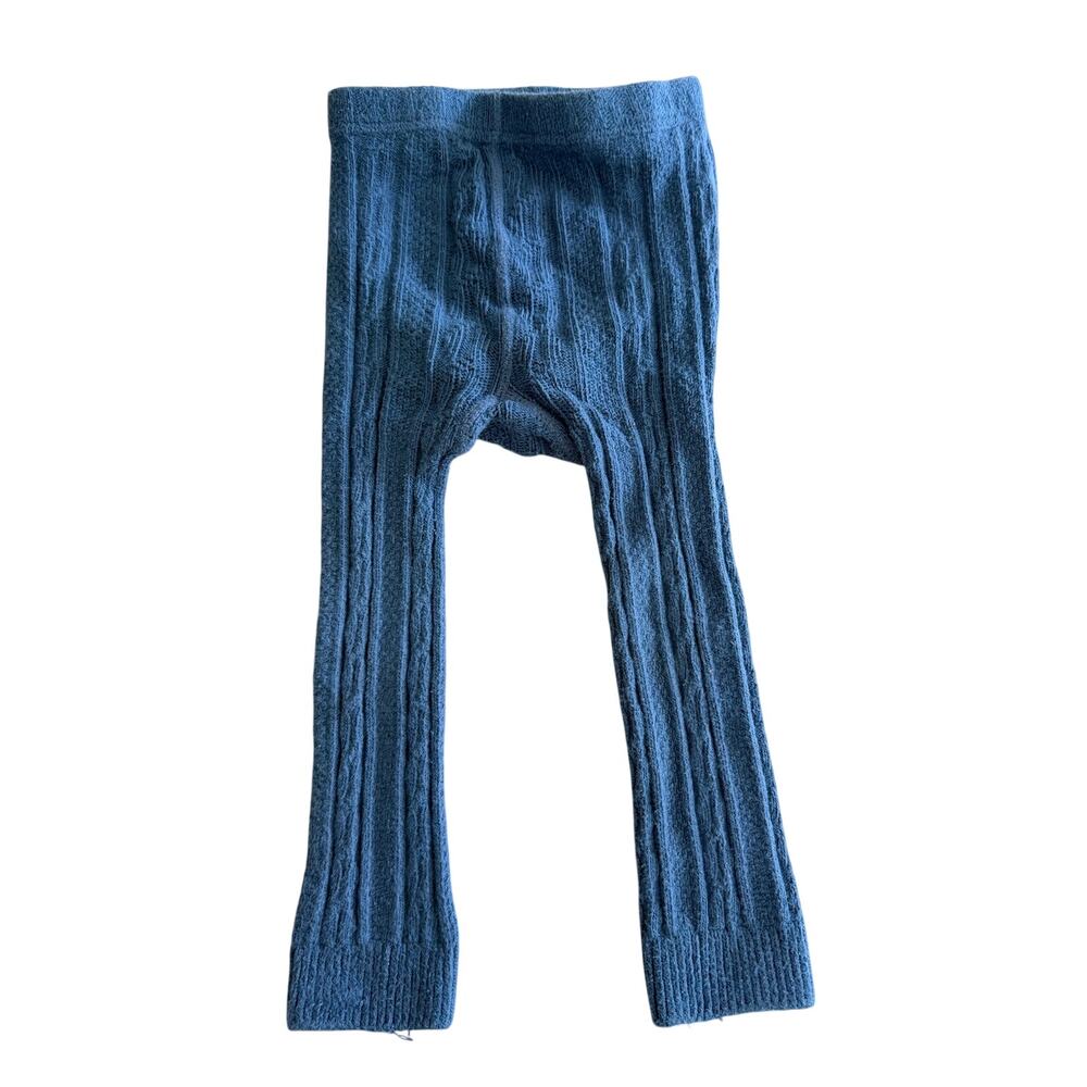 Mini Boden Blue Cable Knit Footless Tights Girls 2-3 Yrs